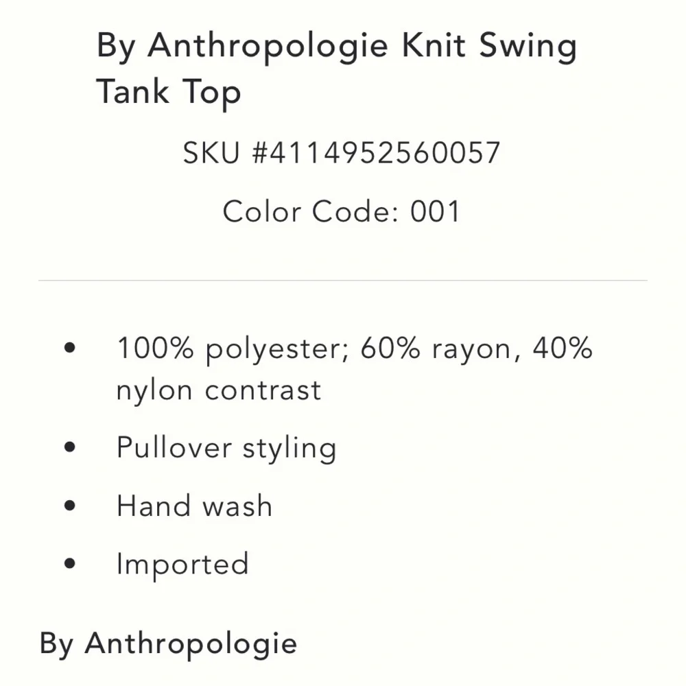Anthropologie Black Swing Tank Top - Picture 5 of 6